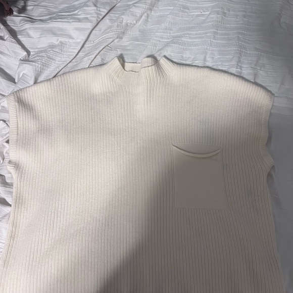 Cream Ribbed Women's Top - Picture 3 of 5